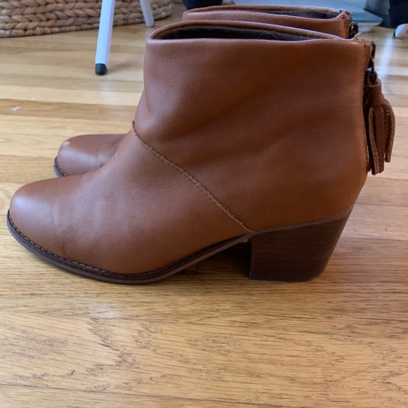 toms ankle boots - cognac leather size 6.5 - Picture 2 of 5